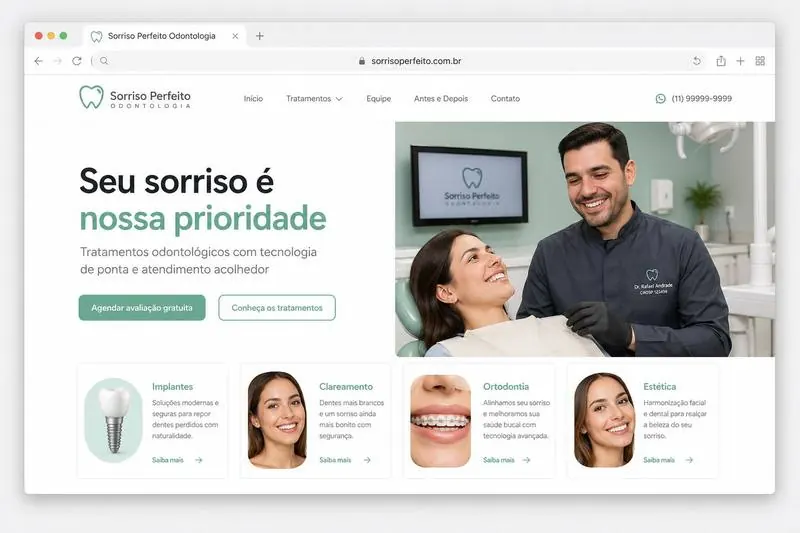 Landing page para dentistas e clínicas odontológicas